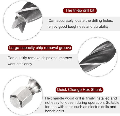 Harfington Brad Point Point Drill 12mm (15/32 ") DIA تحمل الصلب 1/4" in Saudi Arabia