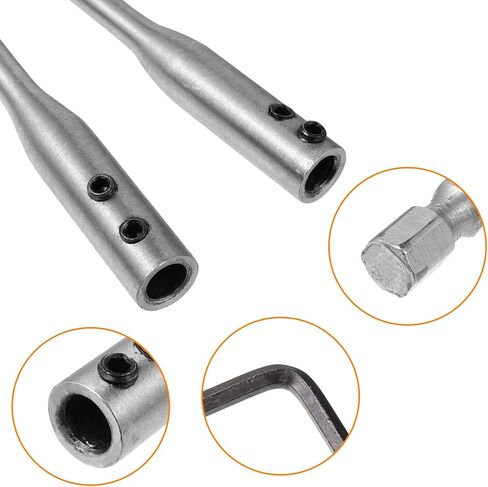 Hotop 4 قطع 1/4 تمديد تمديد بتات مجموعة الحفر بخشب الحفر امتداد ، 6 و 12 بوصة مع مفتاح 2 قطع ، استخدم مع أجهزة خشبية الصلب عالي الكربون in Saudi Arabia