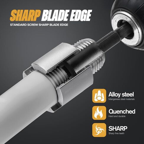 Pipe Thread Cutting Tool, Integrated Internal & External Pipe Threading Tool, Electric Drill Compatible PVC Pipe Threader Kit, 1/2" (DN15) 3/4" (DN20) Pipe Sizes Rethreading Tool in Saudi Arabia
