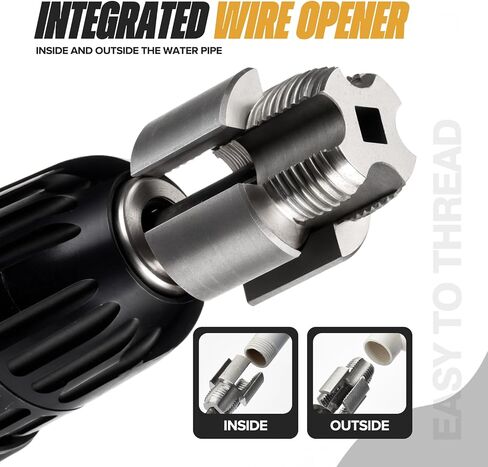 Pipe Thread Cutting Tool, Integrated Internal & External Pipe Threading Tool, Electric Drill Compatible PVC Pipe Threader Kit, 1/2" (DN15) 3/4" (DN20) Pipe Sizes Rethreading Tool in Saudi Arabia