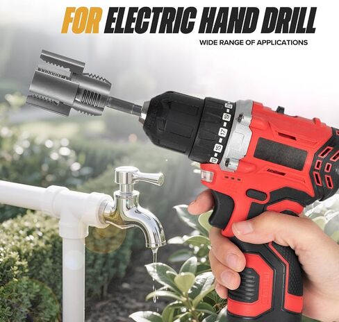 Pipe Thread Cutting Tool, Integrated Internal & External Pipe Threading Tool, Electric Drill Compatible PVC Pipe Threader Kit, 1/2" (DN15) 3/4" (DN20) Pipe Sizes Rethreading Tool in Saudi Arabia