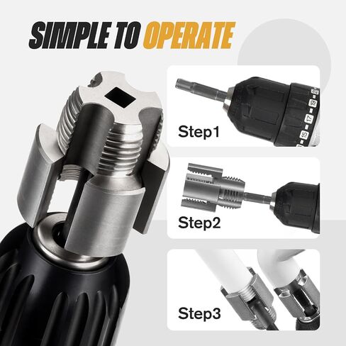Pipe Thread Cutting Tool, Integrated Internal & External Pipe Threading Tool, Electric Drill Compatible PVC Pipe Threader Kit, 1/2" (DN15) 3/4" (DN20) Pipe Sizes Rethreading Tool in Saudi Arabia