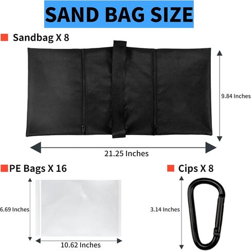 8 Pack Sandbags with 16 PE Bags, Sand Bag for Backdrop Stand in Saudi Arabia