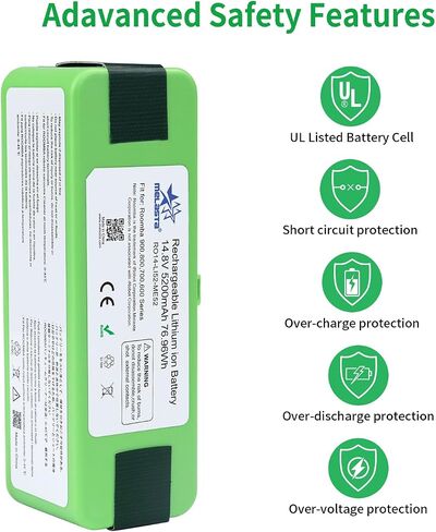 melasta 14.8V 5200mAh Lithium ion Battery Replacement Compatible with iRobot Roomba 980 960 985 690 801 850 860 870 880 890 891 895 770 780 790 640 650 652 655 665 670 671 675 680 685 695 in Saudi Arabia