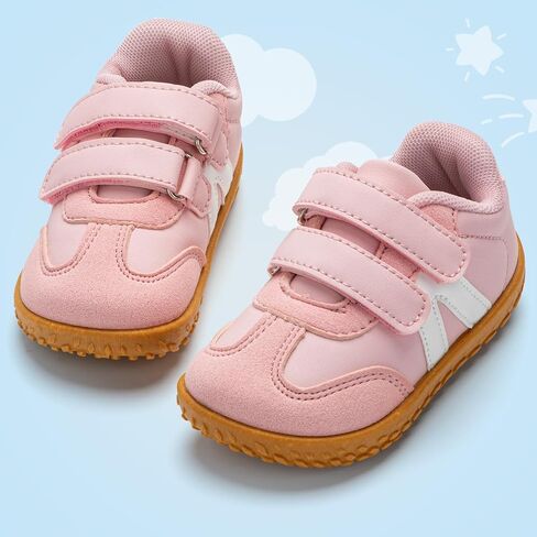 tombik Toddler Shoes Lightweight Barefoot Walking Shoes Non-Slip Sneakers with Dual Hook and Loops in Kuwait