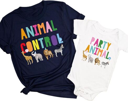 قميص الحيوانات الحفلات ، قميص Safari Zoo Safari Toddler Thirt for Kids Wild Birthday ، tee tee print tee for boys and girls in Kuwait