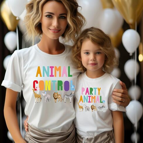 قميص الحيوانات الحفلات ، قميص Safari Zoo Safari Toddler Thirt for Kids Wild Birthday ، tee tee print tee for boys and girls in Kuwait
