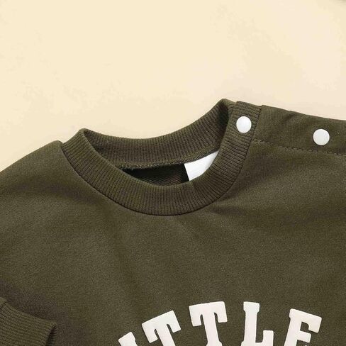 Newborn Boy Fall Winter Outfits Baby Boy Soft Cotton Romper Little Bro Print Jumpsuit Coming Home Clothes with Hat in Saudi Arabia