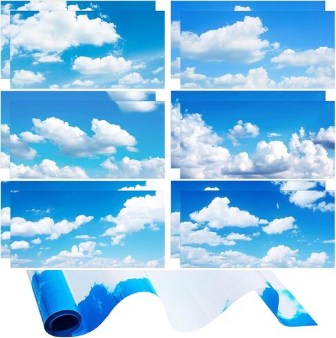 12 Pcs PVC Fluorescent Light Covers 2x4ft Ceiling Classroom Filters Ceiling Panels Florescent Light Diffuser with Backlit Film Material for Office School(Forest) in Saudi Arabia