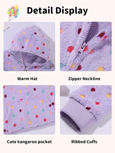 Toddler Girls Fleece Hoodie Cozy 1/3 Zip Up Fall Sweatshirt with Pocket Fuzzy Fleece Jacket for Playground & Casual Top in Kuwait