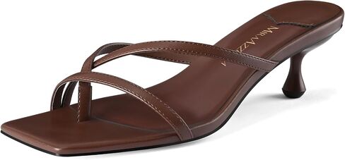 MIRAAZZURRA Kitten Heels for Women Flip Flop Thong Heel Square Open Toe Low Heel Slip On Slides for Daily Party Summer in Kuwait