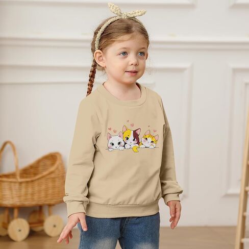 فتيات الرسوم البيانية للبلوزات الطاقم Crewneck لطيف كرتون Pulver in Kuwait