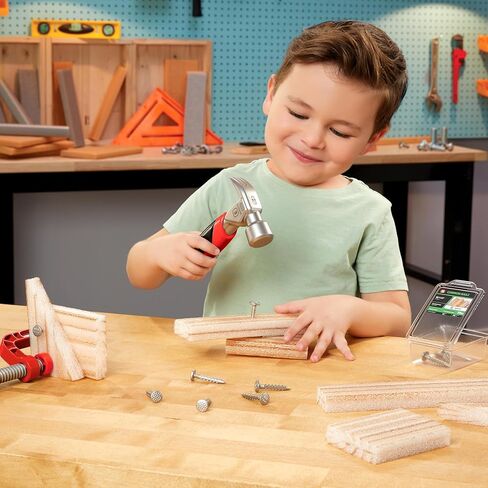 Little Tikes Creative Construction Hammer & Nail مجموعة مع 5 ملحقات ، مجموعة بناء Play Play ، للبنين والبنات الذين تتراوح أعمارهم بين 3 سنوات in Saudi Arabia