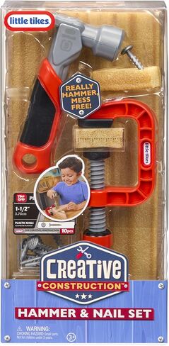 Little Tikes Creative Construction Hammer & Nail مجموعة مع 5 ملحقات ، مجموعة بناء Play Play ، للبنين والبنات الذين تتراوح أعمارهم بين 3 سنوات in Saudi Arabia
