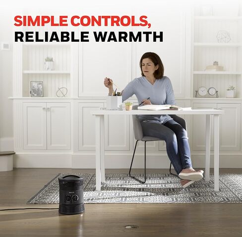 سخان هانيويل HHF360V بمروحة محيطة 360 درجة مع مخرج حرارة محيطي، رمادي فحمي، سخان محمول موفر للطاقة مع منظم حرارة قابل للتعديل وإعدادين للحرارة in Kuwait