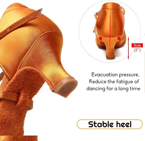 HIPPOSEUS Women's Satin Latin Dance Shoes Professional Ballroom Salsa Practice Performance Dance Shoes,Model 217 in Kuwait