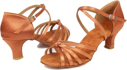 HIPPOSEUS Women's Satin Latin Dance Shoes Professional Ballroom Salsa Practice Performance Dance Shoes,Model 217 in Kuwait