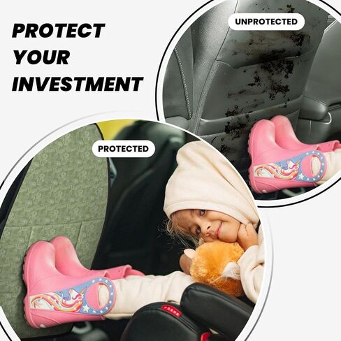Ferns Sage Green Car Kick Mats Proctors ، 2 Pack Auto Seat Back Covers with 3 Organizer Pockets Travel Expensions Universal Interior من الأوساخ ، الطين in Saudi Arabia