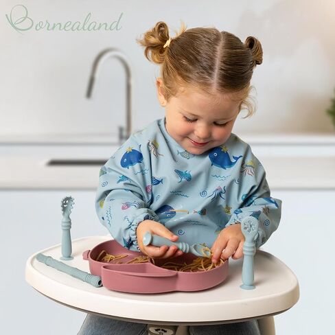 ملعقة سيليكون الطفل مع Teether و Case-الملاعق الرضع في المرحلة الأولى مع قاعدة الشفط-ملاعق التغذية الذاتية للأطفال من 6 إلى 12 شهرًا-أساسيات تغذية الرضع (الأزرق) in Kuwait