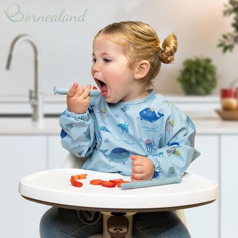 ملعقة سيليكون الطفل مع Teether و Case-الملاعق الرضع في المرحلة الأولى مع قاعدة الشفط-ملاعق التغذية الذاتية للأطفال من 6 إلى 12 شهرًا-أساسيات تغذية الرضع (الأزرق) in Kuwait