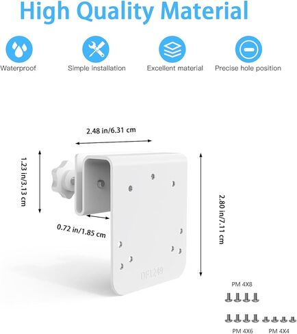Gutter Mount Compatible with Tapo TP-Link Security Outdoor Camera(C320WS)(3MP C310)/2K QHD ColorPro(C325WB)/DEKCO Solar Security Camera Outdoor DC4L/5L/9L 2K Camera (White) in Kuwait