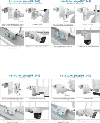 Gutter Mount Compatible with Tapo TP-Link Security Outdoor Camera(C320WS)(3MP C310)/2K QHD ColorPro(C325WB)/DEKCO Solar Security Camera Outdoor DC4L/5L/9L 2K Camera (White) in Kuwait