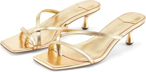 MIRAAZZURRA Kitten Heels for Women Flip Flop Thong Heel Square Open Toe Low Heel Slip On Slides for Daily Party Summer in Kuwait