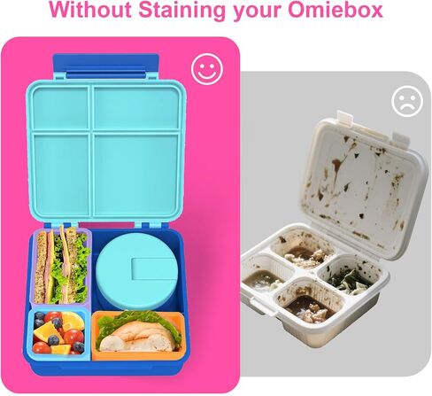 Silicone Snack Containers with Lids for OmieBox, 4 Pack Silicone Containers for Food Compatible with Most Bento Lunch Box, Dip Container for Lunches in Saudi Arabia