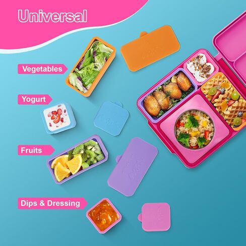 Silicone Snack Containers with Lids for OmieBox, 4 Pack Silicone Containers for Food Compatible with Most Bento Lunch Box, Dip Container for Lunches in Saudi Arabia