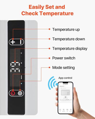 VEVOR 12 Volt Car Refrigerator, 26.4QT/25L Car Fridge, Portable Electric Freezer with -4℉ to 68℉ Adjustable Temp, 12/24V DC and 100-240V AC Compressor Cooler for Outdoor, Camping, RV in Saudi Arabia