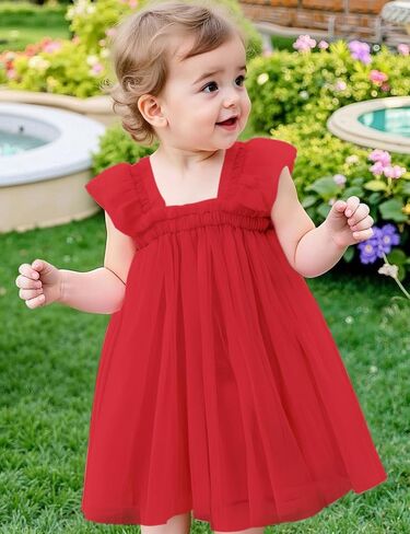 AGQT Baby Girls Tulle Tutu Dress Butterfly Flower Print Back Sundress Size 6M-5T in Saudi Arabia