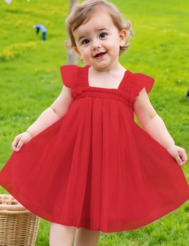 AGQT Baby Girls Tulle Tutu Dress Butterfly Flower Print Back Sundress Size 6M-5T in Saudi Arabia