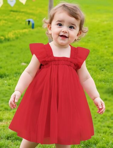 AGQT Baby Girls Tulle Tutu Dress Butterfly Flower Print Back Sundress Size 6M-5T in Saudi Arabia