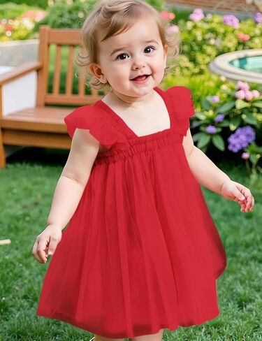 AGQT Baby Girls Tulle Tutu Dress Butterfly Flower Print Back Sundress Size 6M-5T in Saudi Arabia