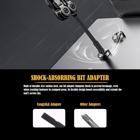 Multi-tool Bit Driver Extender, Add-on Accessories for Leatherman Multi-tools, and Flat Bit to 1/4" Hex Adapter (1 Set, Black) in Kuwait