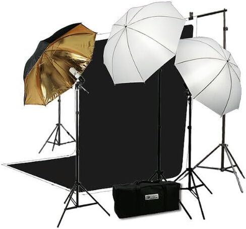 ePhoto Triple Lighting Video Photography Light Kit 2 Muslin Support Stands Kit with Case by ePhotoInc H4049 in Saudi Arabia