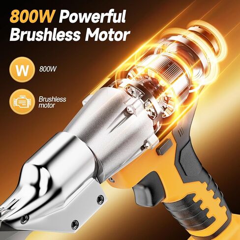 Cordless Metal Shears Compatible with DeWalt 20V Max Batteries, Brushless Motor 400Nm Torque, 14GA Steel Cutter, 360° Rotating Head, LED Light, Multi-Material Cutting (Tool Only, No Battery) in Kuwait