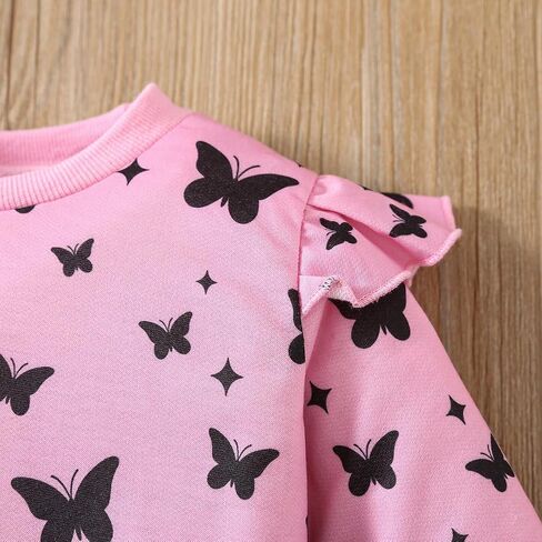 DDSOL Little Girls Clothing Set Outfit Heart Print Sweatshirt Top + Long Pantskirts 2pcs Baby Pant Set for Toddlers and Kids in Kuwait