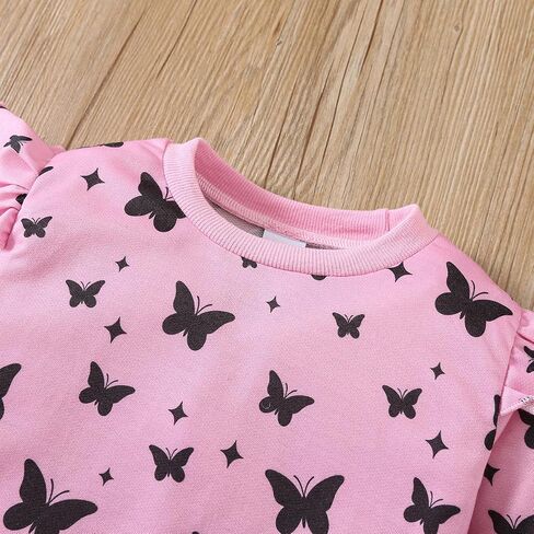 DDSOL Little Girls Clothing Set Outfit Heart Print Sweatshirt Top + Long Pantskirts 2pcs Baby Pant Set for Toddlers and Kids in Kuwait