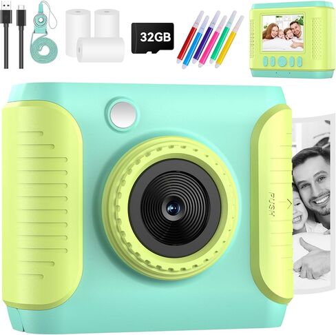 Instant Print Camera for Kids,2.4 Inch Screen Kids Instant Cameras,Christmas Birthday Gifts for Girls Age 3-12, Portable Toddler Toy for 3 4 5 6 7 8 9 10 11Year Old Girls Boys Pink in Saudi Arabia