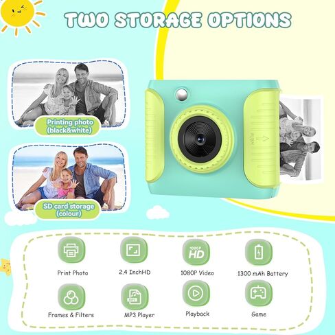Instant Print Camera for Kids,2.4 Inch Screen Kids Instant Cameras,Christmas Birthday Gifts for Girls Age 3-12, Portable Toddler Toy for 3 4 5 6 7 8 9 10 11Year Old Girls Boys Pink in Saudi Arabia