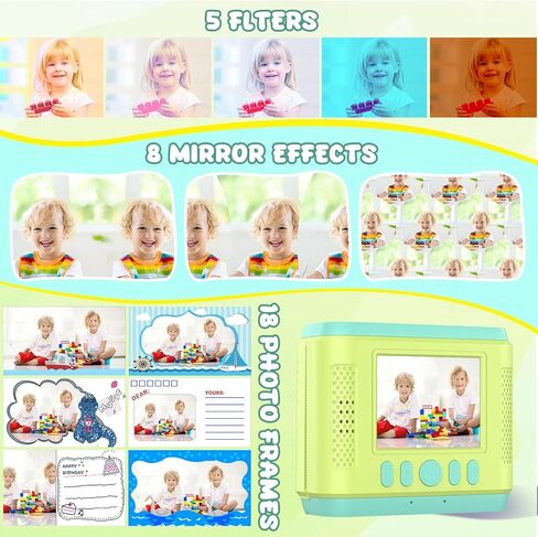 Instant Print Camera for Kids,2.4 Inch Screen Kids Instant Cameras,Christmas Birthday Gifts for Girls Age 3-12, Portable Toddler Toy for 3 4 5 6 7 8 9 10 11Year Old Girls Boys Pink in Saudi Arabia