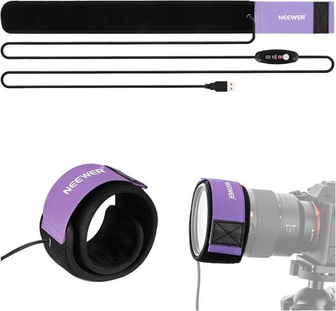 NEEWER USB Lens Heater, Lens Warmer with FPC Fast Even Heating Tech for DSLR Camera Lens Telescope Astrophotography, 3 Temperature Levels, Prevents Overvoltage/Dew/Fog/Condensation in Saudi Arabia