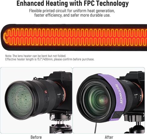 NEEWER USB Lens Heater, Lens Warmer with FPC Fast Even Heating Tech for DSLR Camera Lens Telescope Astrophotography, 3 Temperature Levels, Prevents Overvoltage/Dew/Fog/Condensation in Saudi Arabia
