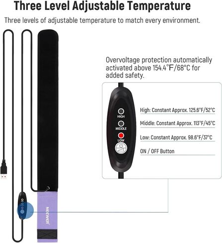 NEEWER USB Lens Heater, Lens Warmer with FPC Fast Even Heating Tech for DSLR Camera Lens Telescope Astrophotography, 3 Temperature Levels, Prevents Overvoltage/Dew/Fog/Condensation in Saudi Arabia