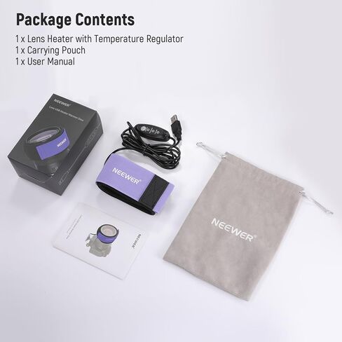 NEEWER USB Lens Heater, Lens Warmer with FPC Fast Even Heating Tech for DSLR Camera Lens Telescope Astrophotography, 3 Temperature Levels, Prevents Overvoltage/Dew/Fog/Condensation in Saudi Arabia