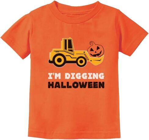 Tstars Bulldozer Pumpkin Face Halloween Shirt - Toddler Boys Construction T-Shirt for Kids Trick or Treat Outfit in Saudi Arabia