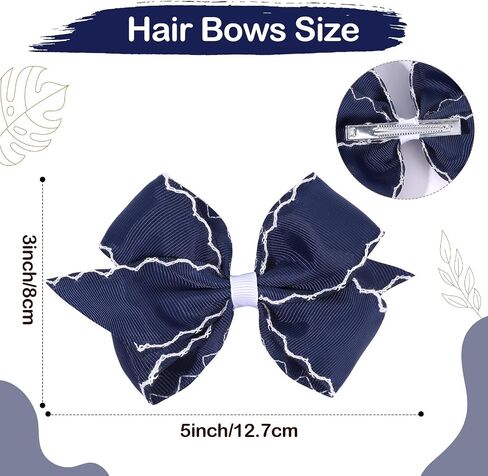 Oaoleer 5 "2pcs أقواس الشعر للفتيات ، Navy Grosgrain Ribbon Bows Hair Clips Clips Hair Assories for Girls Infants الأطفال الصغار الأطفال (البحرية) in Kuwait