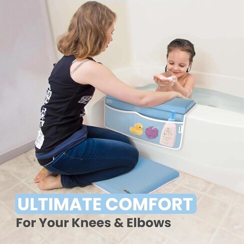 Premium Bath Kneeler, Baby Bath Kneeler and Elbow Rest Pad Set, Kneeling Pad for Bathing Baby, Knee Pads for Bathing Babies (Gray, X-Large (22 Inches × 15 Inches)) in Saudi Arabia