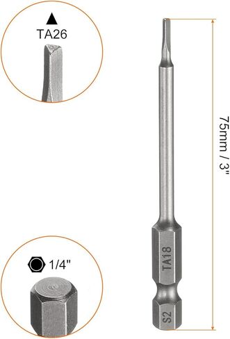 HARFINGTON Magnetic Triangle Screwdriver Bit TA23 1/4" Hex Shank 3" (75mm) Long Magnetic S2 Steel Industrial Grade Screw Driver Bit Triangular Head Electric Drill Bits in Saudi Arabia